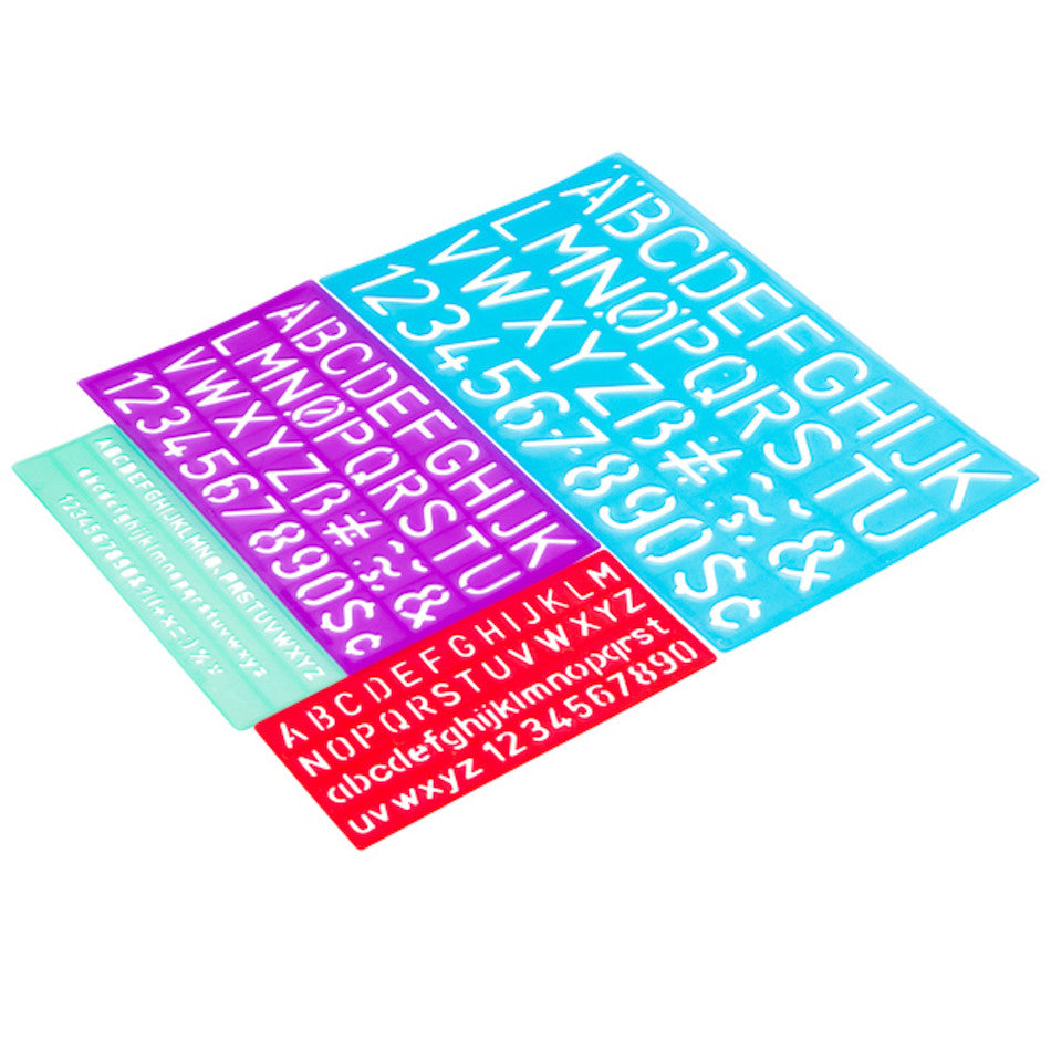 Jakar Coloured Lettering Stencil Set of 4 by Jakar at Cult Pens