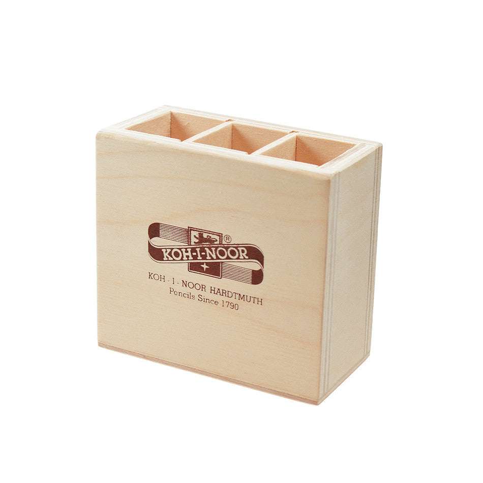 Koh-I-Noor 3 Slot Wooden Pen Pot by Koh-I-Noor at Cult Pens