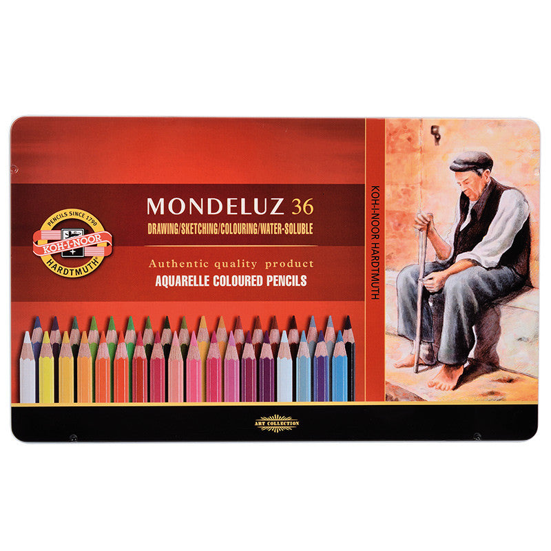 Koh-I-Noor Mondeluz Watercolour Pencils Tin of 36 by Koh-I-Noor at Cult Pens