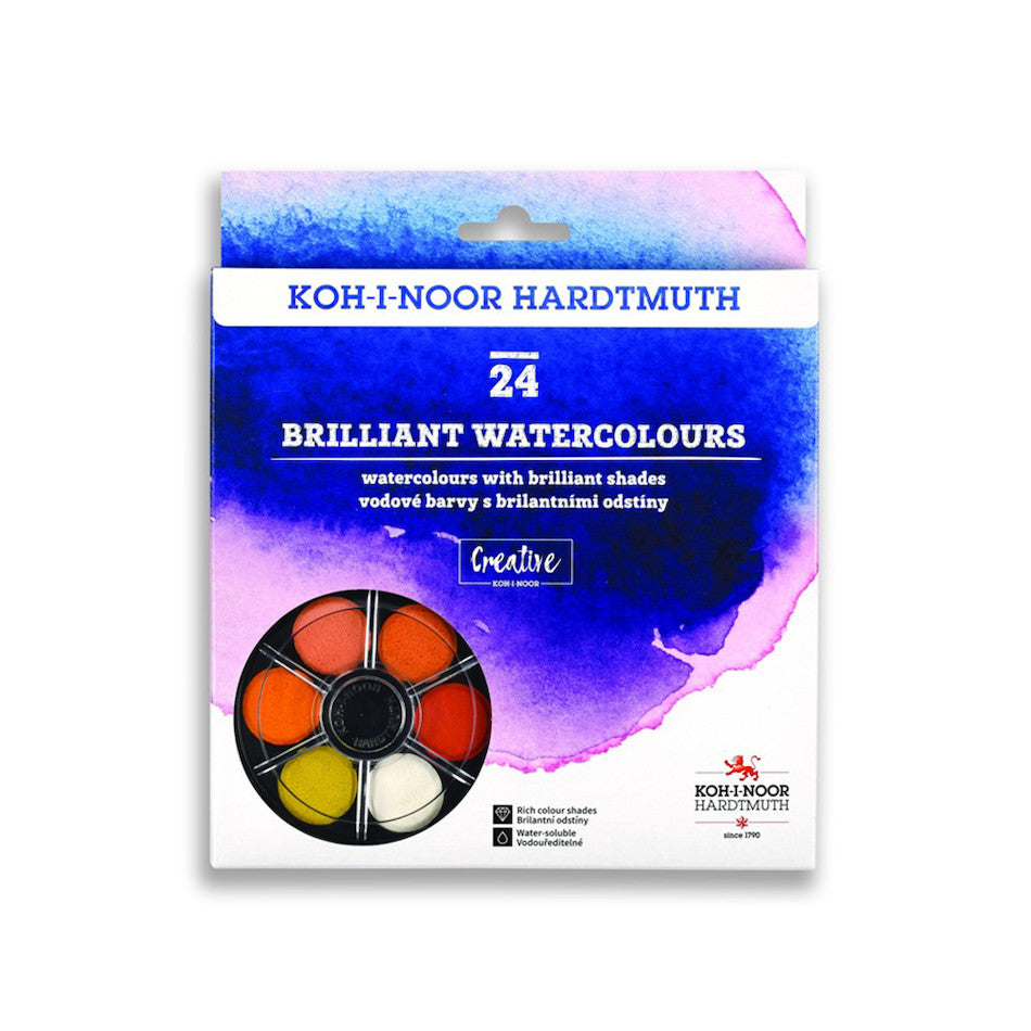 Koh-I-Noor Brilliant Round Water Colours Set of 24 by Koh-I-Noor at Cult Pens