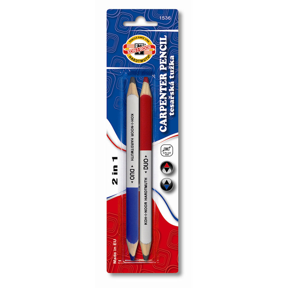 Koh-I-Noor 1536 Duo Carpenter Pencil Short Set of 2 by Koh-I-Noor at Cult Pens