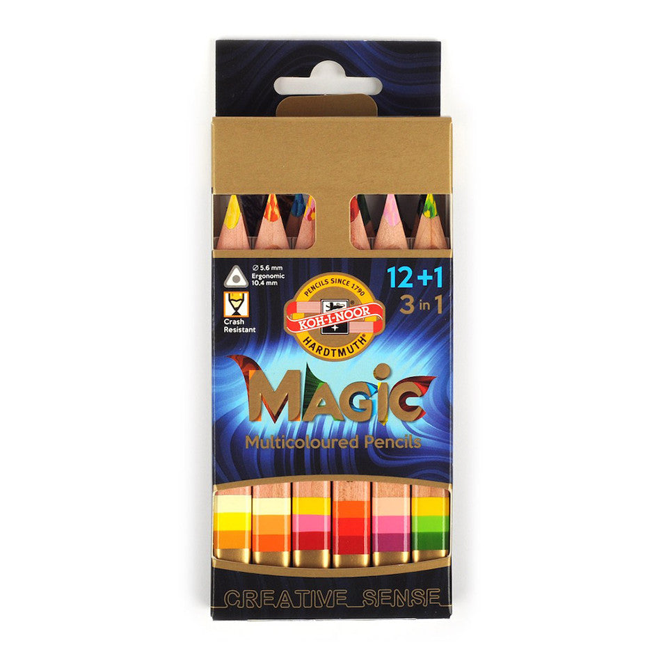 Koh-I-Noor 3404N Jumbo Triangular Coloured Magic Pencils Set of 12+1 by Koh-I-Noor at Cult Pens