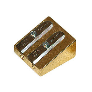 KUM Brass Wedge Double Hole Sharpener 300-2 by KUM at Cult Pens