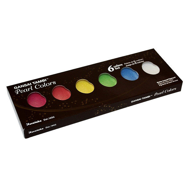 Kuretake Gansai Tambi Watercolour Paint Pearl Colours Set of 6 by Kuretake at Cult Pens