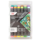Kuretake Zig Kurecolor Twin Tipped Marker Pen Set of 12 Natural by Kuretake at Cult Pens