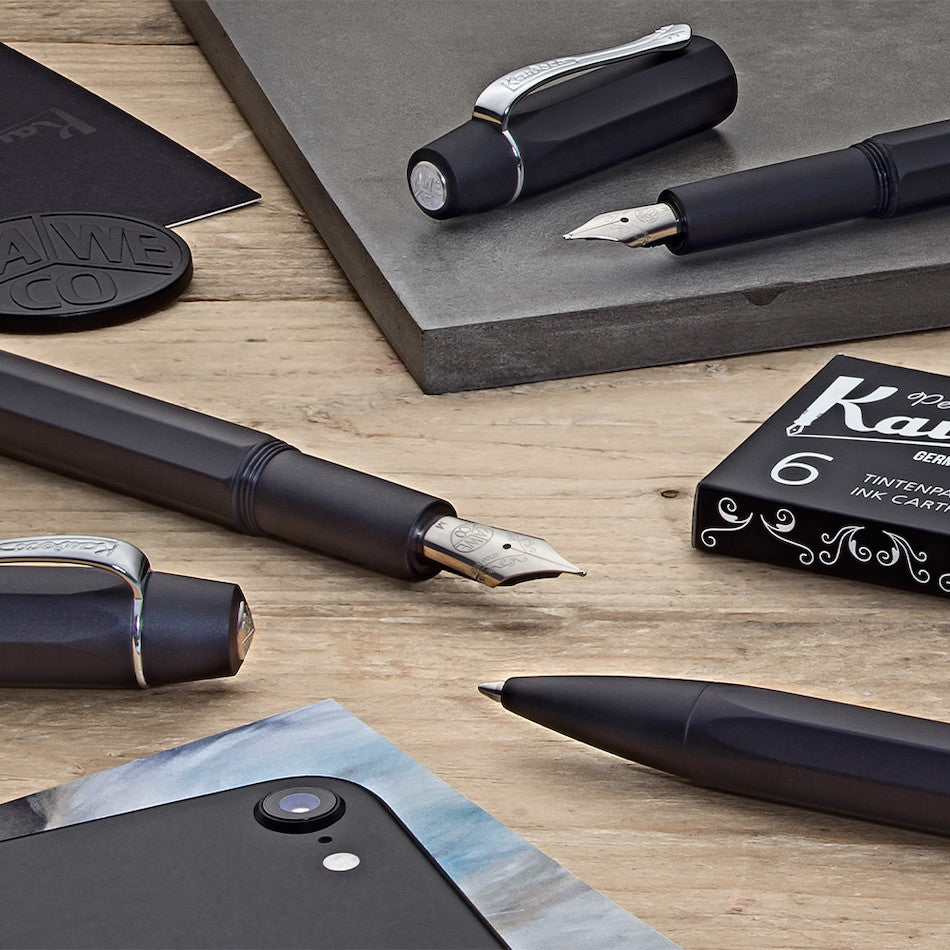 Kaweco Original Fountain Pen Black Chrome 250 by Kaweco at Cult Pens
