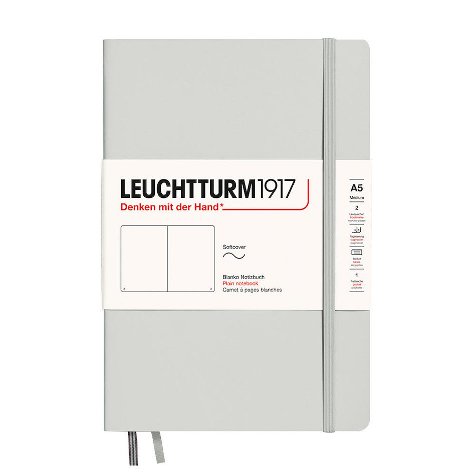 LEUCHTTURM1917 Softcover Notebook Medium Light Grey by LEUCHTTURM1917 at Cult Pens