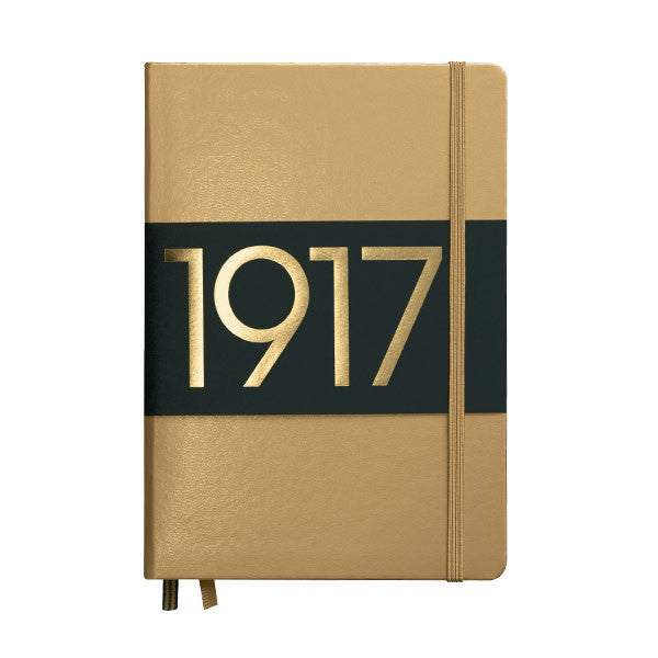 LEUCHTTURM1917 Hardcover Notebook Medium 1917 Metallic Edition Gold by LEUCHTTURM1917 at Cult Pens