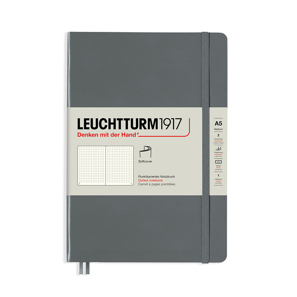 LEUCHTTURM1917 Softcover Notebook Medium Anthracite by LEUCHTTURM1917 at Cult Pens
