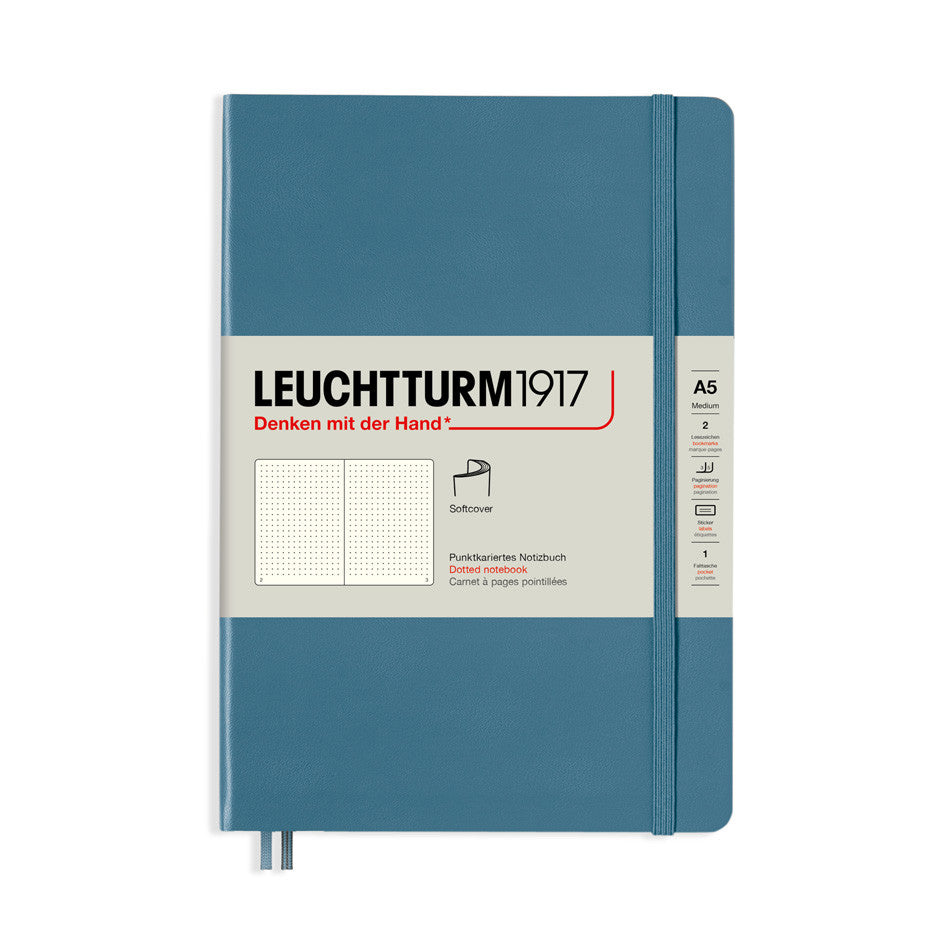 LEUCHTTURM1917 Softcover Medium Notebook Stone Blue by LEUCHTTURM1917 at Cult Pens
