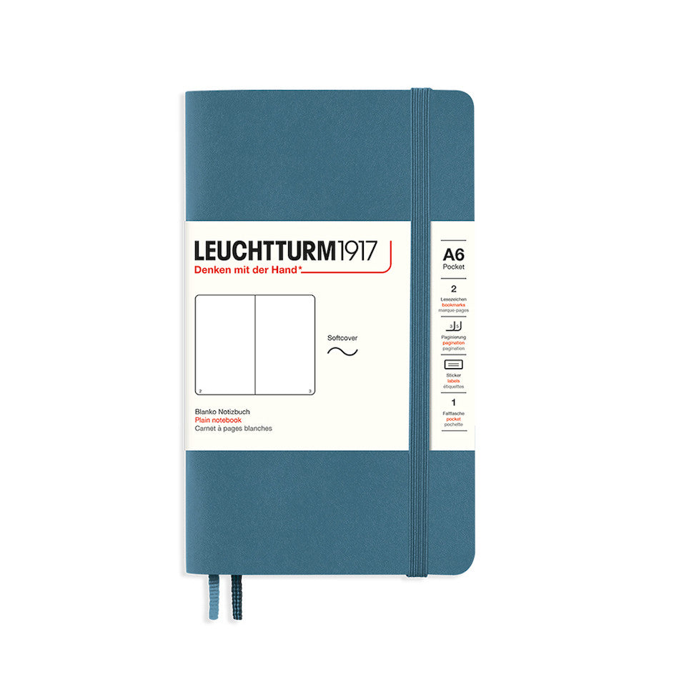 LEUCHTTURM1917 Softcover Notebook Pocket Stone Blue by LEUCHTTURM1917 at Cult Pens
