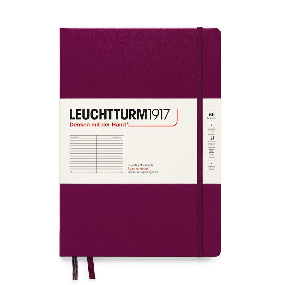 LEUCHTTURM1917 Hardcover Notebook B5 Port Red by LEUCHTTURM1917 at Cult Pens