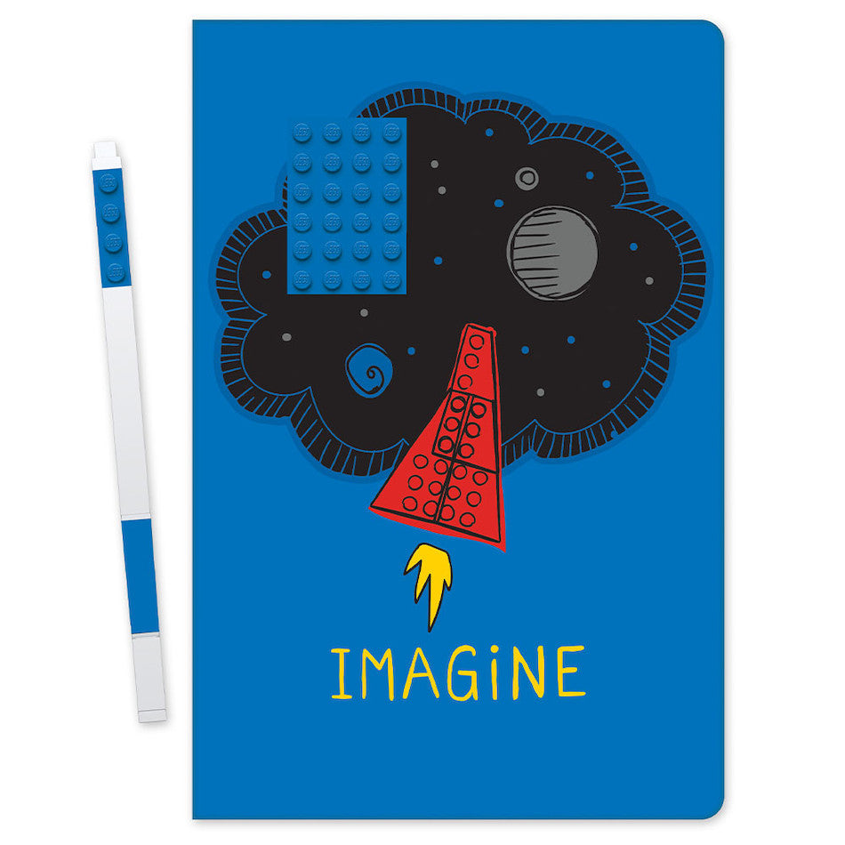 LEGO 2.0 Journal Imagine Brick 4x6 Blue with Blue Gel Pen by LEGO at Cult Pens