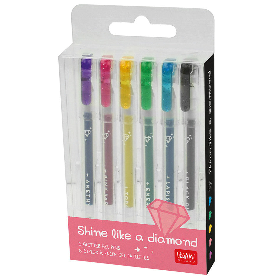 Legami Glitter Gel Pen Set of 6 Shine Like A Diamond by Legami at Cult Pens
