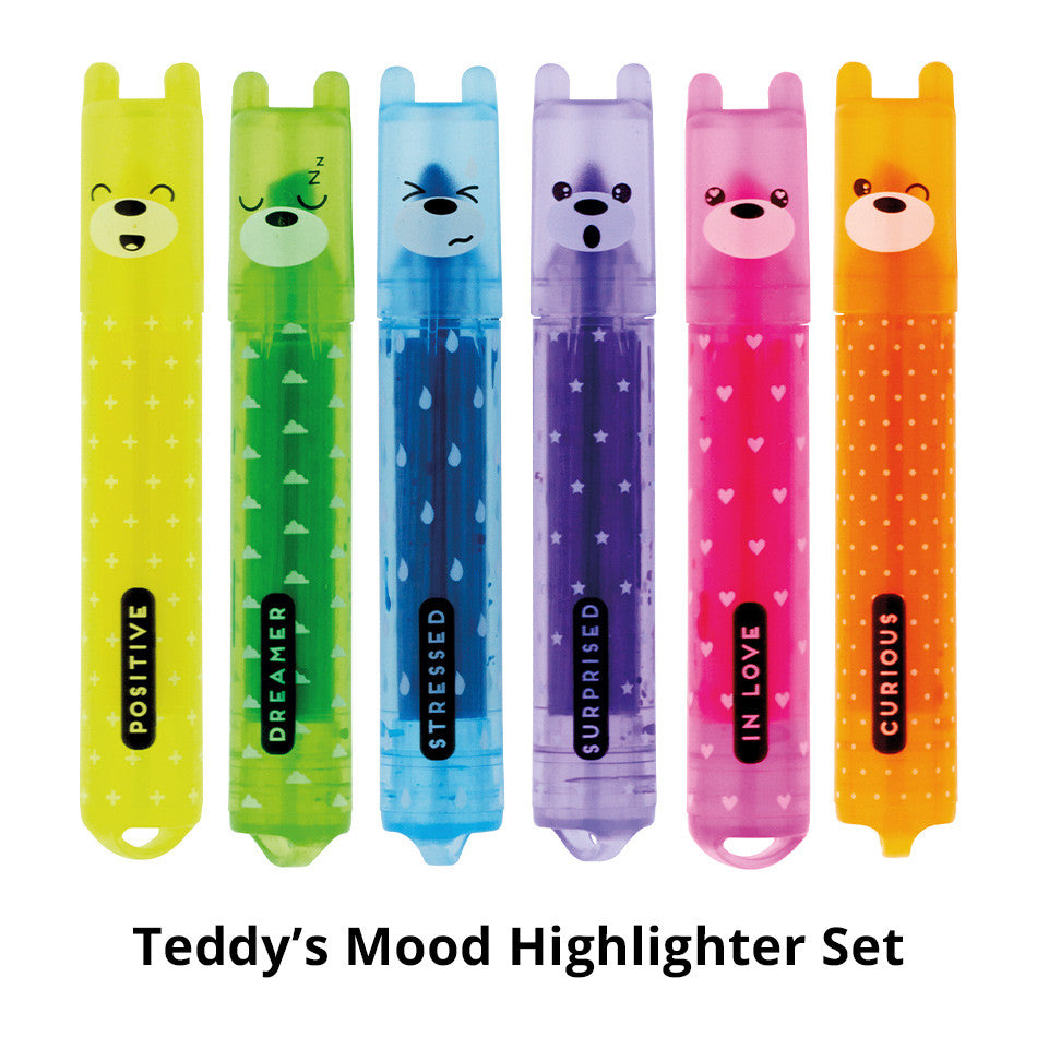 Legami Teddy Mini Highlighter Set of 6 by Legami at Cult Pens