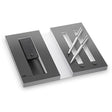 LAMY logo Brushed Steel Ballpoint Pen and Mechanical Pencil Set by LAMY at Cult Pens