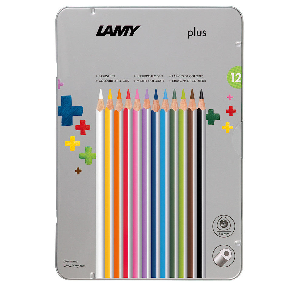 LAMY plus Coloured Pencils Tin of 12 by LAMY at Cult Pens