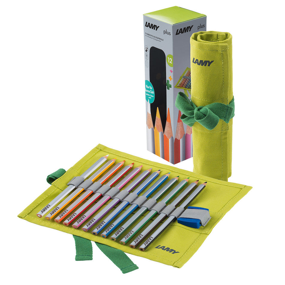 LAMY plus Coloured Pencils Fabric Case with 12 Pencils and Sharpener by LAMY at Cult Pens