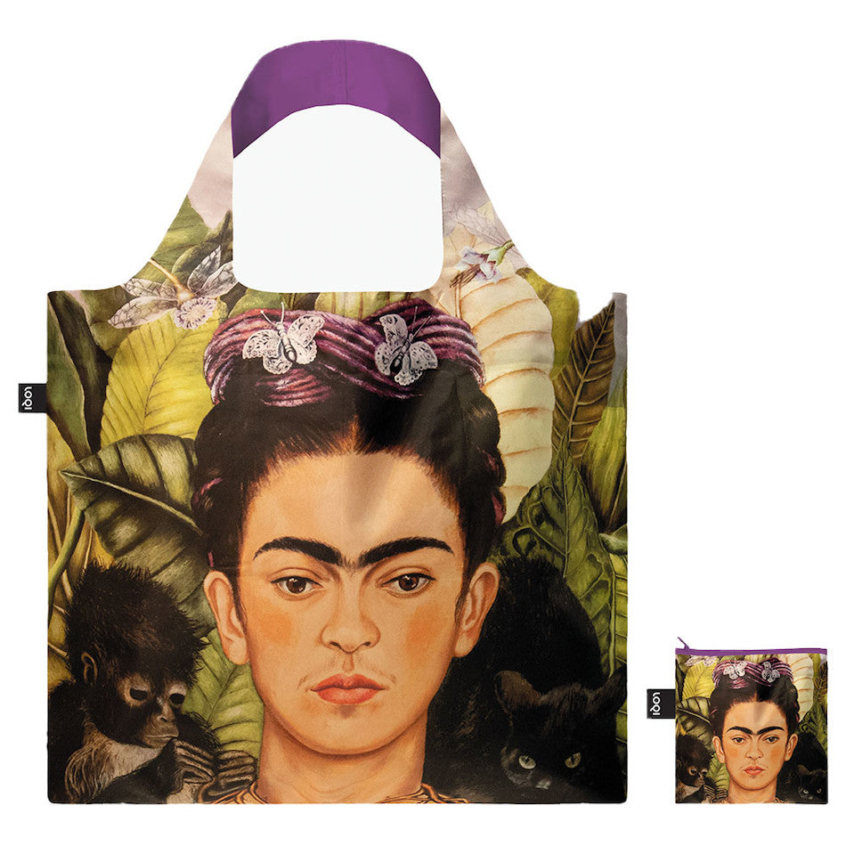LOQI Frida Kahlo Self Portrait with Hummingbird Recycled Tote Bag by LOQI at Cult Pens