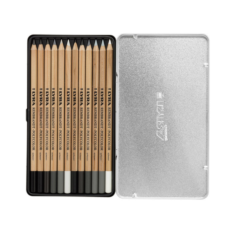 LYRA Rembrandt Polycolour Pencil Grey Set of 12 by LYRA at Cult Pens