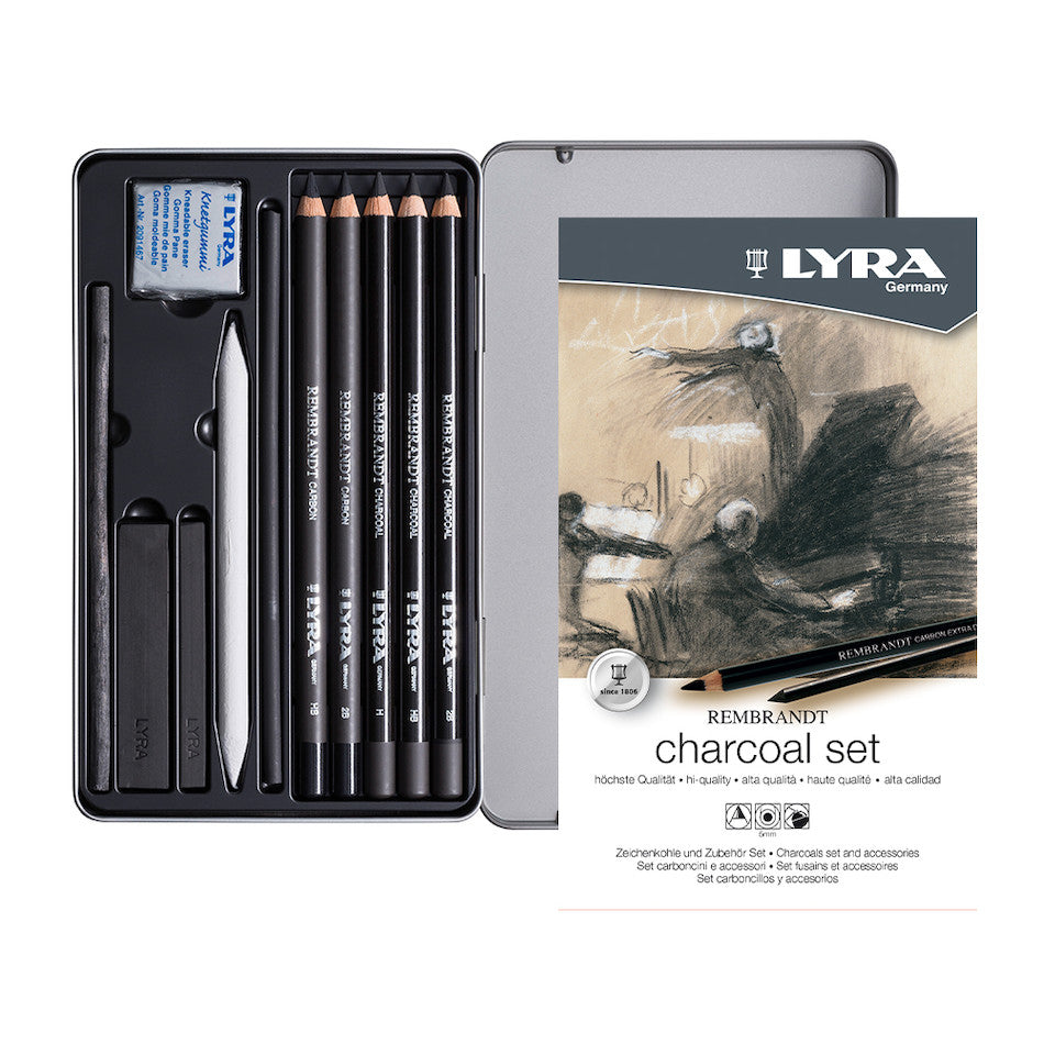 LYRA Rembrandt Charcoal Set in Metal Box by LYRA at Cult Pens