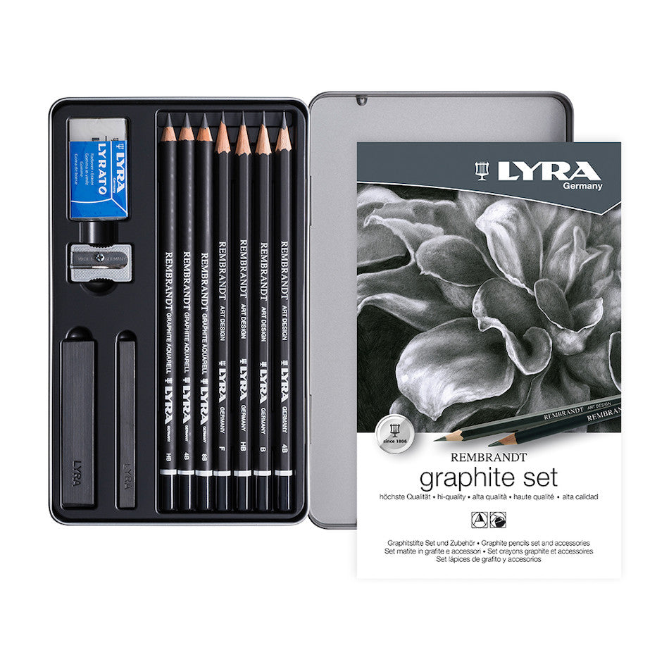 Graphite R App Pens LYRA Rembrandt Graphite Set in Metal Box