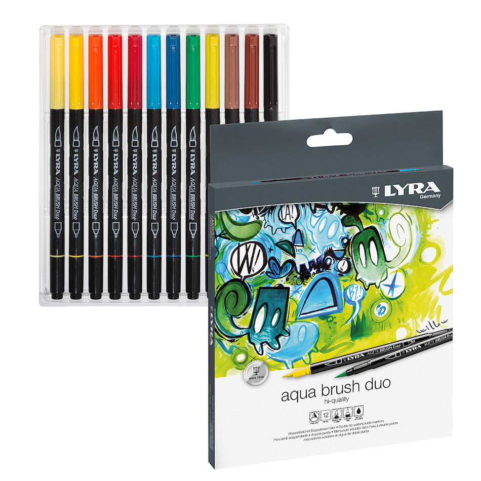 LYRA Aqua Brush Duo Pen Set of 12 by LYRA at Cult Pens