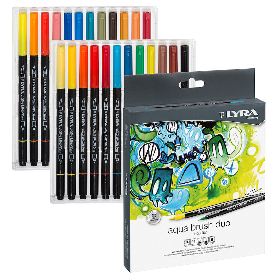 LYRA Aqua Brush Duo Pen Set of 24 by LYRA at Cult Pens