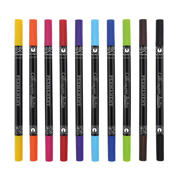 Manuscript Callicreative Duotip Permanent Brush Marker Set of 10 by Manuscript at Cult Pens
