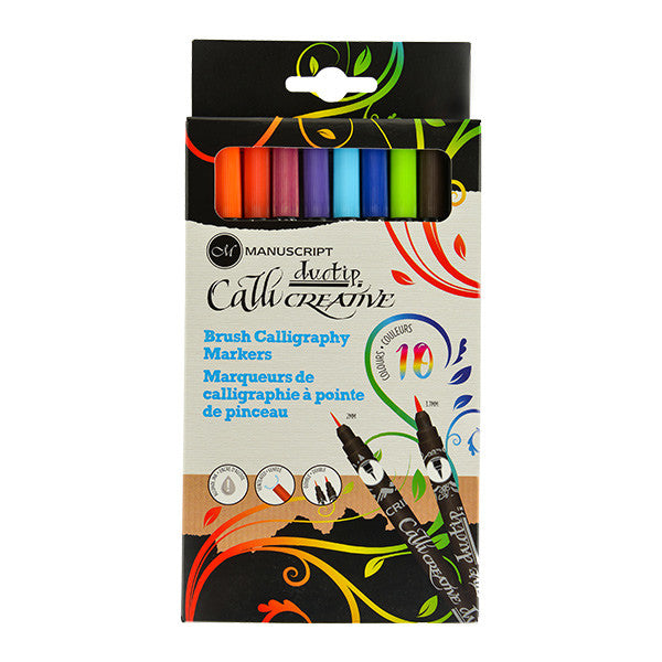 Manuscript Callicreative Duotip Permanent Brush Marker Set of 10 by Manuscript at Cult Pens