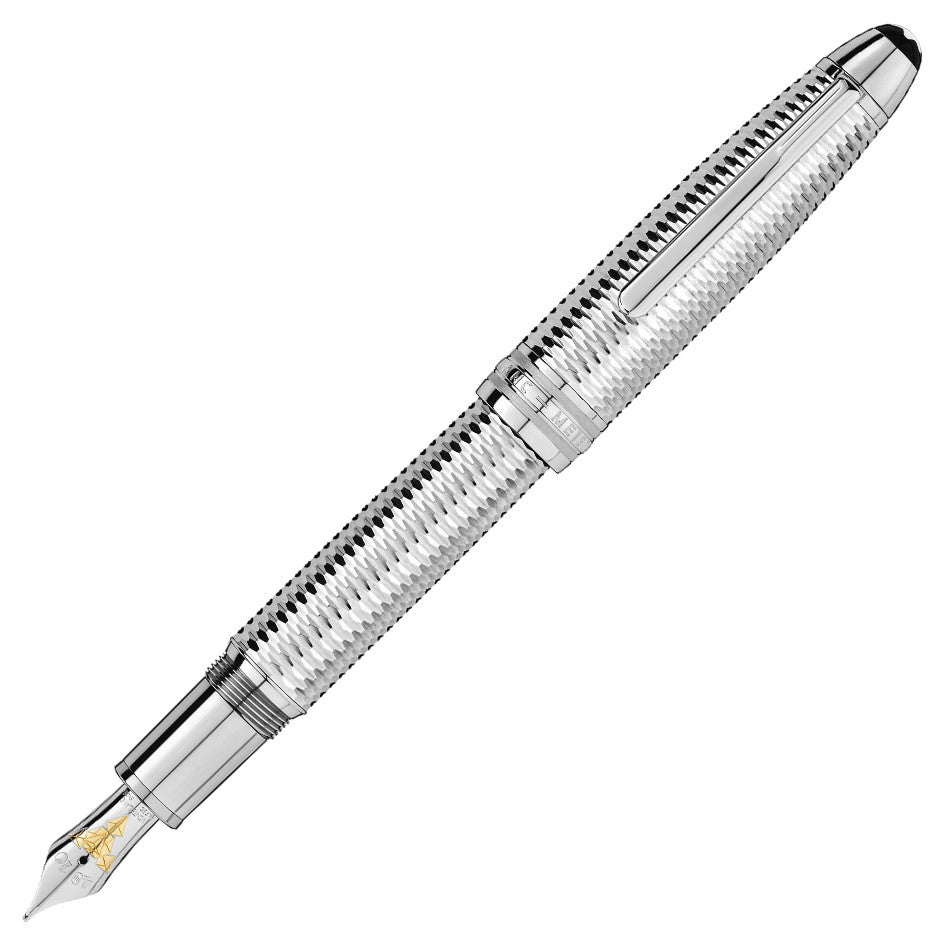 Montblanc Meisterstuck Solitaire LeGrand Fountain Pen Geometry Platinum by Montblanc at Cult Pens