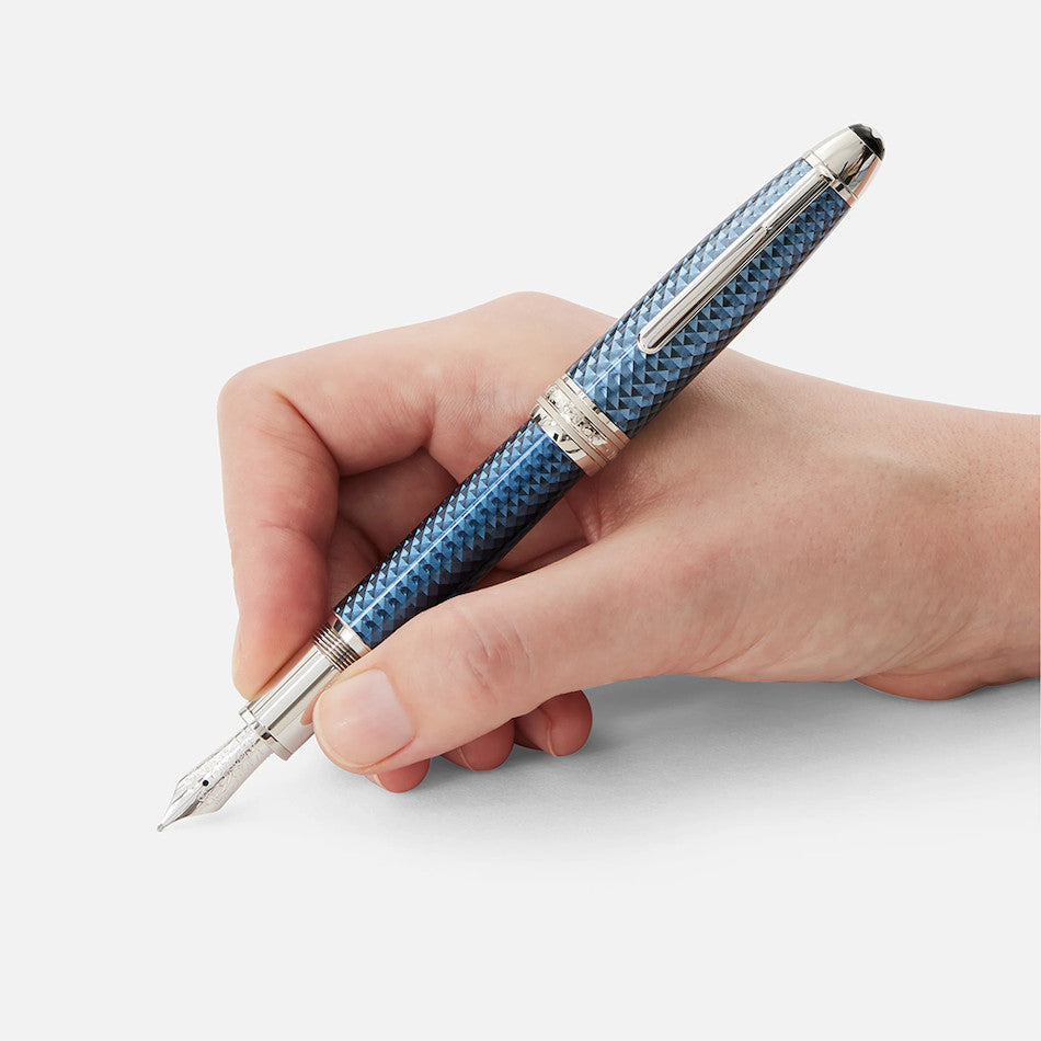 Montblanc Meisterstuck Glacier Solitaire Fountain Pen Blue by Montblanc at Cult Pens