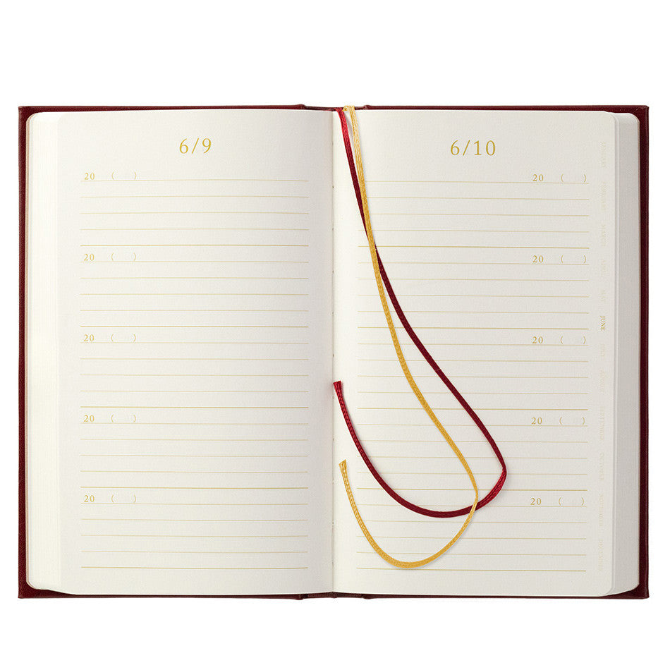 Midori 5 Year Diary Recycled Leather Red by Midori at Cult Pens