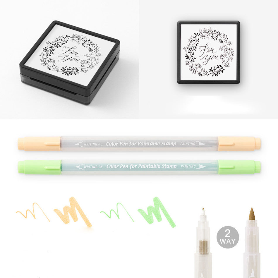 Midori Paintable Stamp Kit Limited Edition Wreath by Midori at Cult Pens