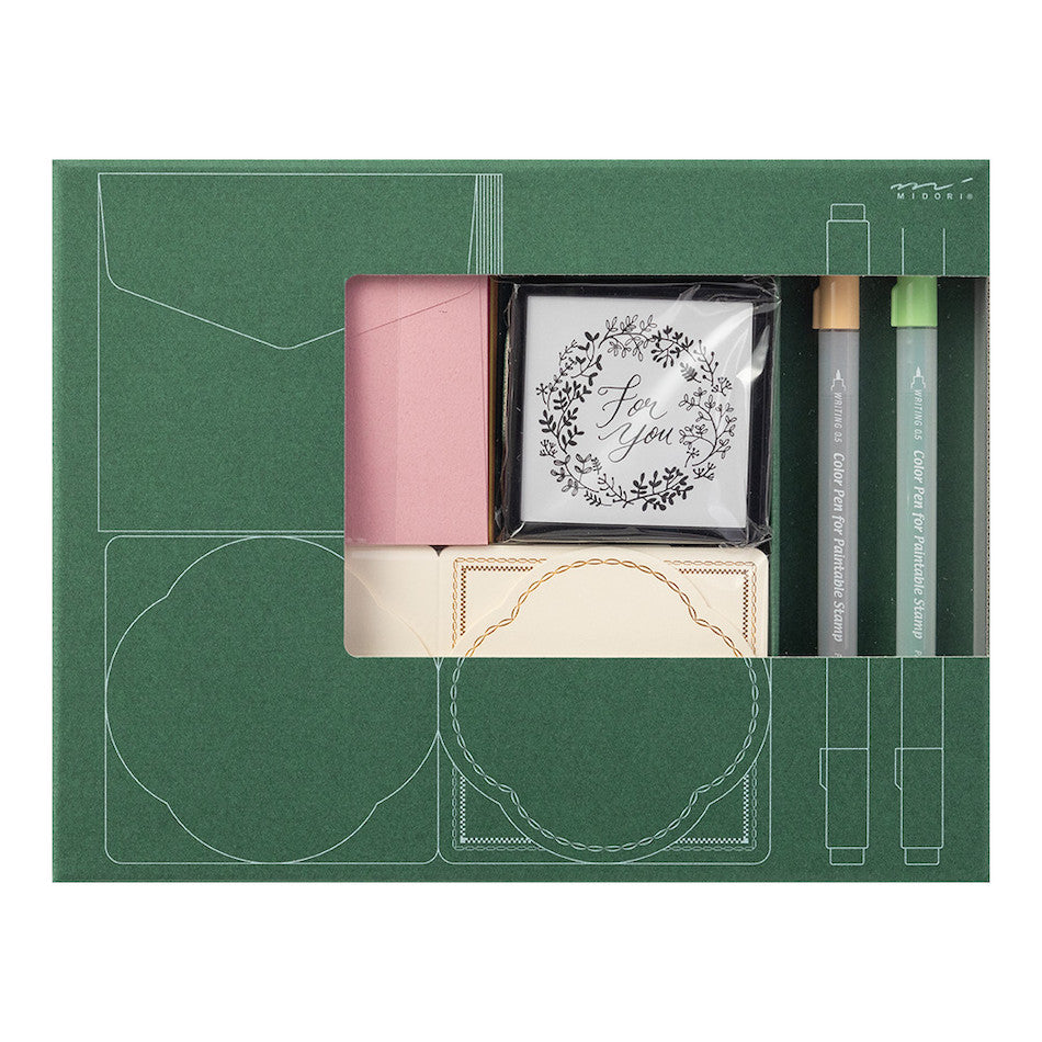 Midori Paintable Stamp Kit Limited Edition Wreath by Midori at Cult Pens