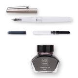 Midori MD Fountain Pen With Bottled Ink Limited Edition Grey by Midori at Cult Pens
