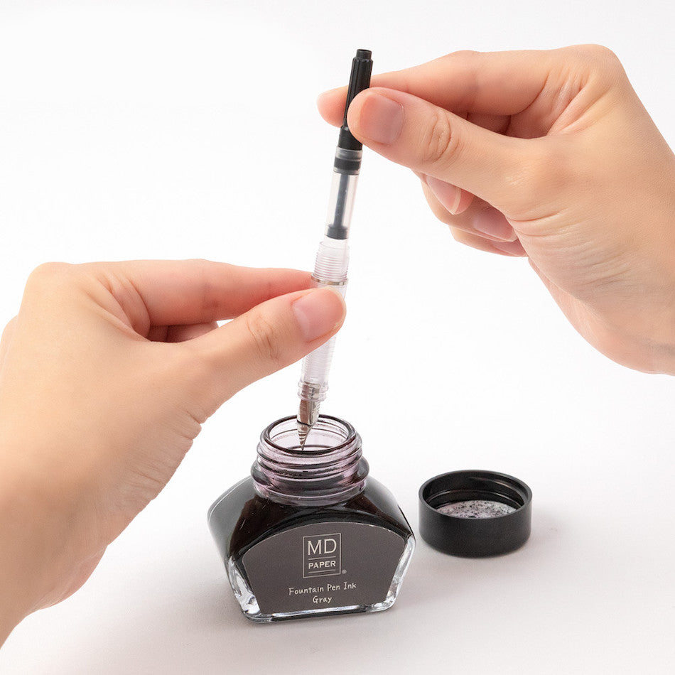 Midori MD Fountain Pen With Bottled Ink Limited Edition Grey by Midori at Cult Pens