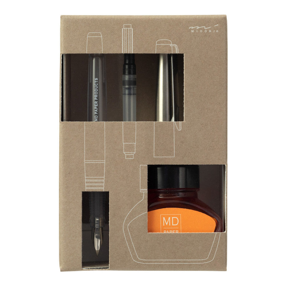 Midori MD Fountain Pen With Bottled Ink Limited Edition Orange by Midori at Cult Pens