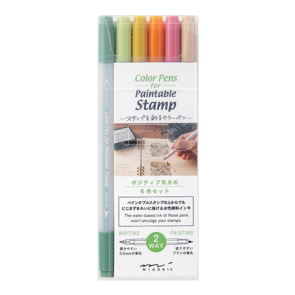Midori Colour Pens for Paintable Stamp Set of 6 by Midori at Cult Pens