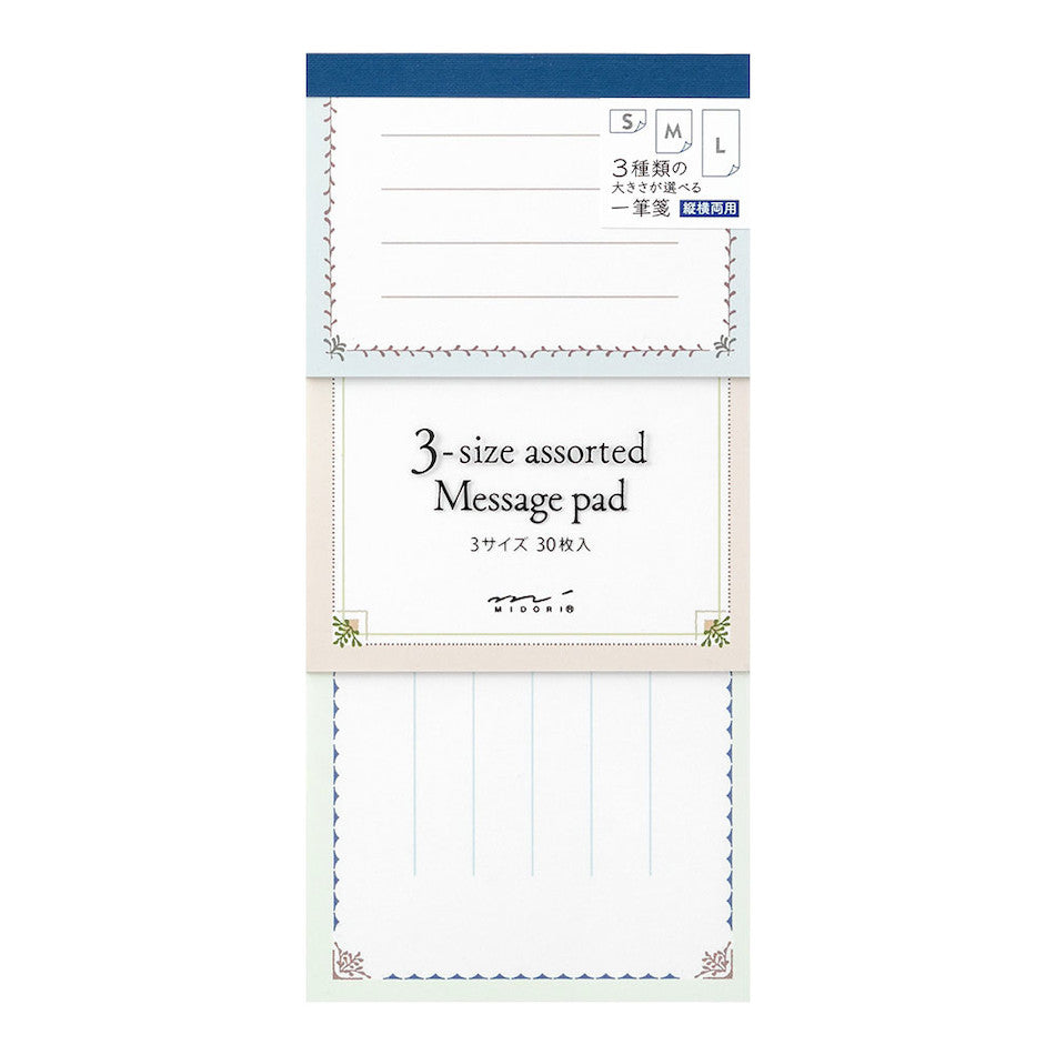 Blue Messagepad Midori 3 Size Assorted Message Pad
