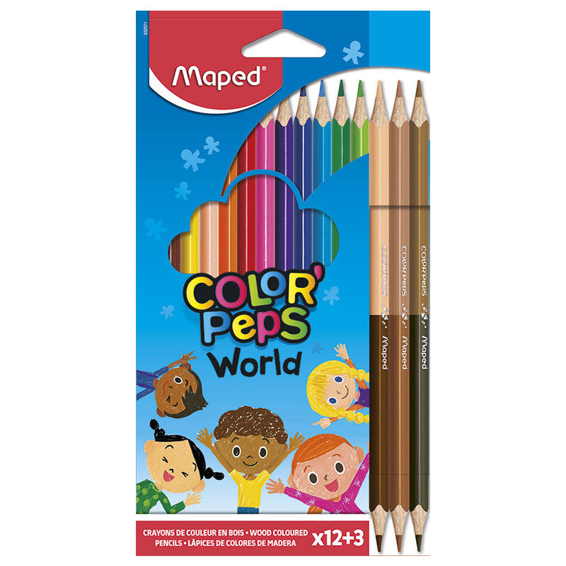 Maped Duo Skin Tone Colouring Pencil Set of 12+3 by Maped at Cult Pens