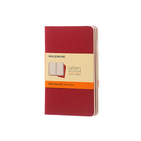 Moleskine Cahier Pocket Journal 90x140 Cranberry Red by Moleskine at Cult Pens