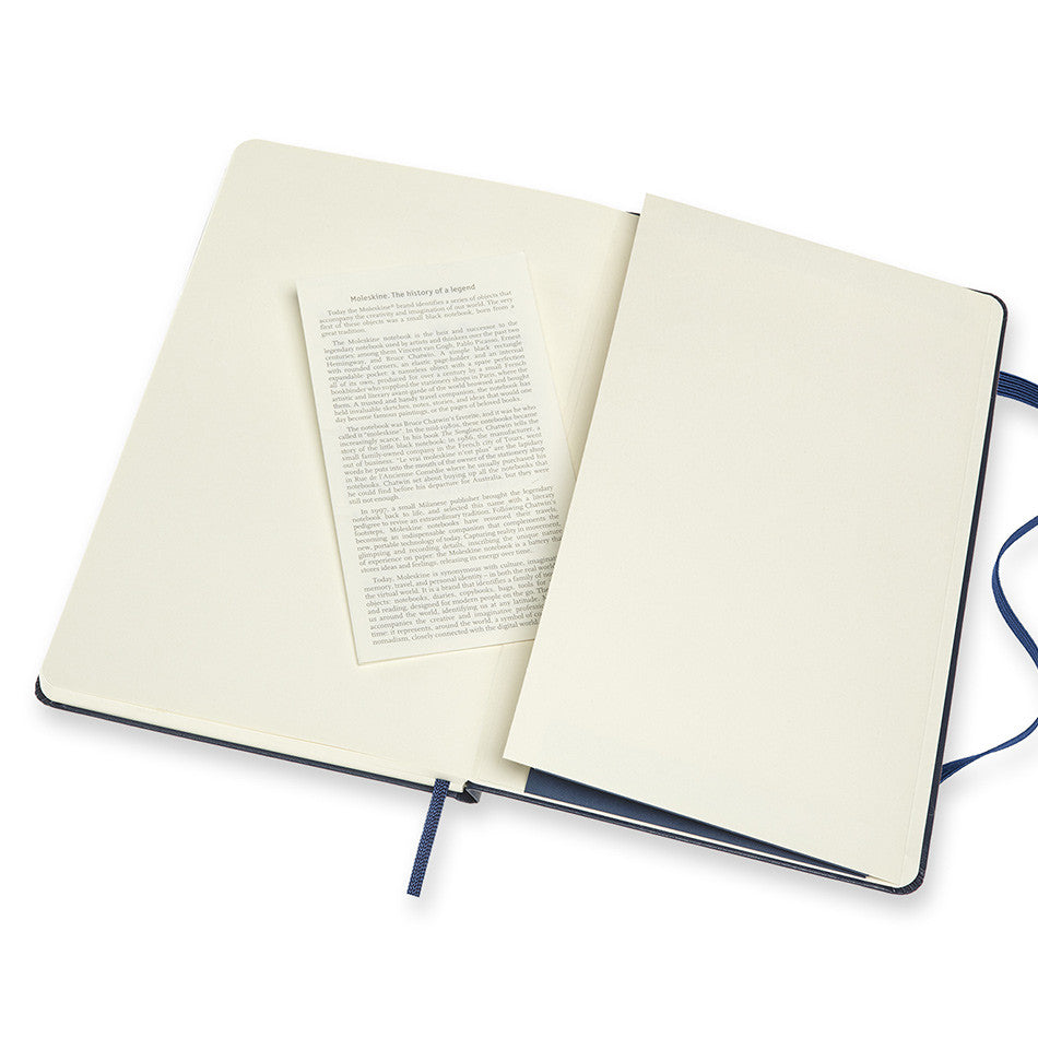 Moleskine Double Layout Notebook Hardcover Large Ruled-Plain Sapphire Blue by Moleskine at Cult Pens
