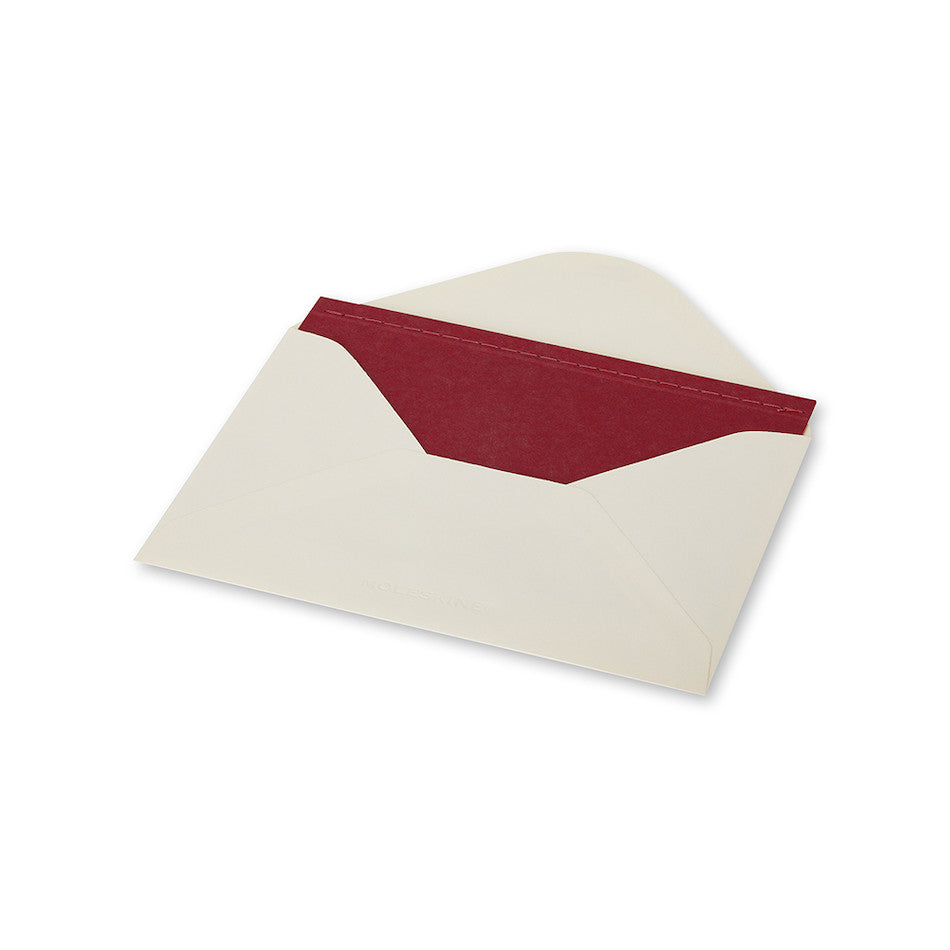 Moleskine Pocket Note Card with Envelope Cranberry Red by Moleskine at Cult Pens
