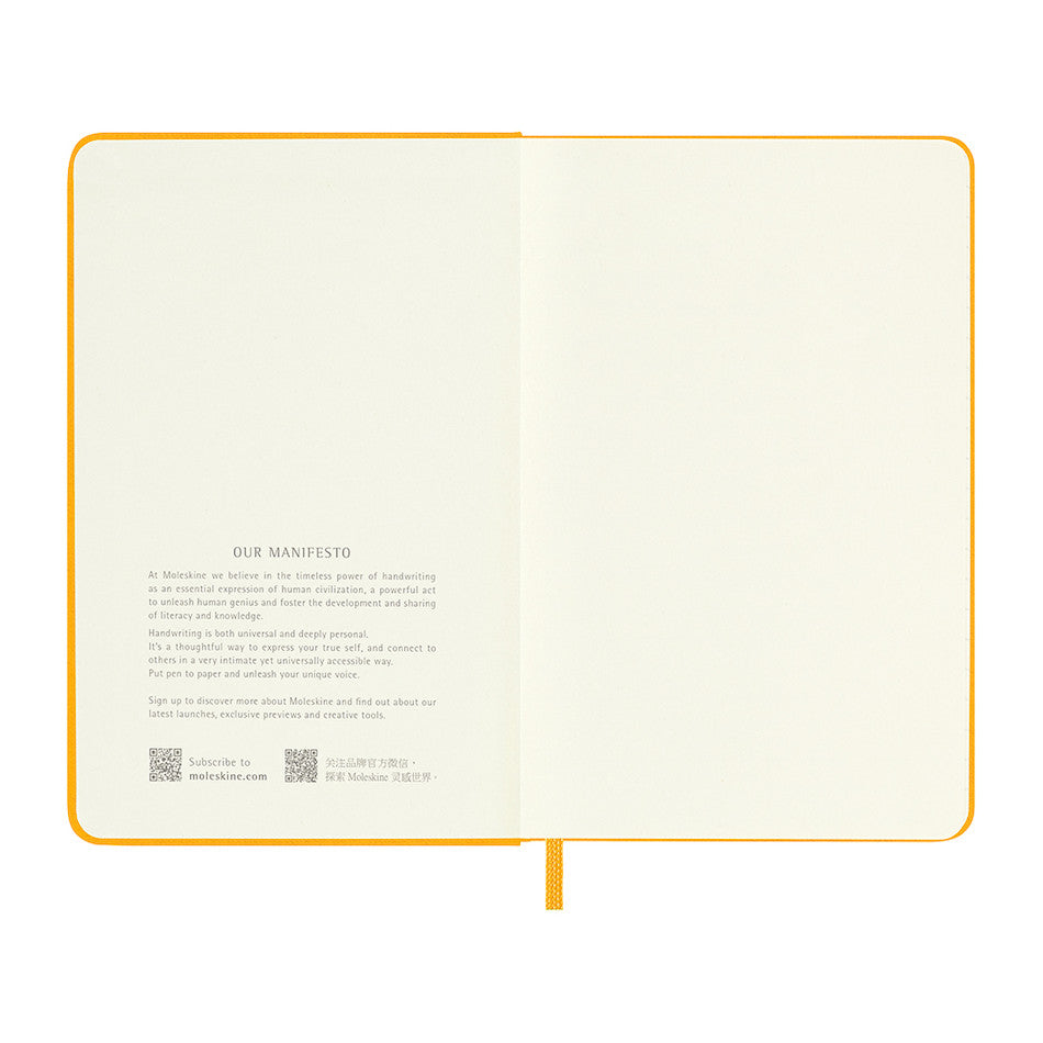 Moleskine Silk Hardcover Pocket Notebook Ruled Orange Yellow by Moleskine at Cult Pens