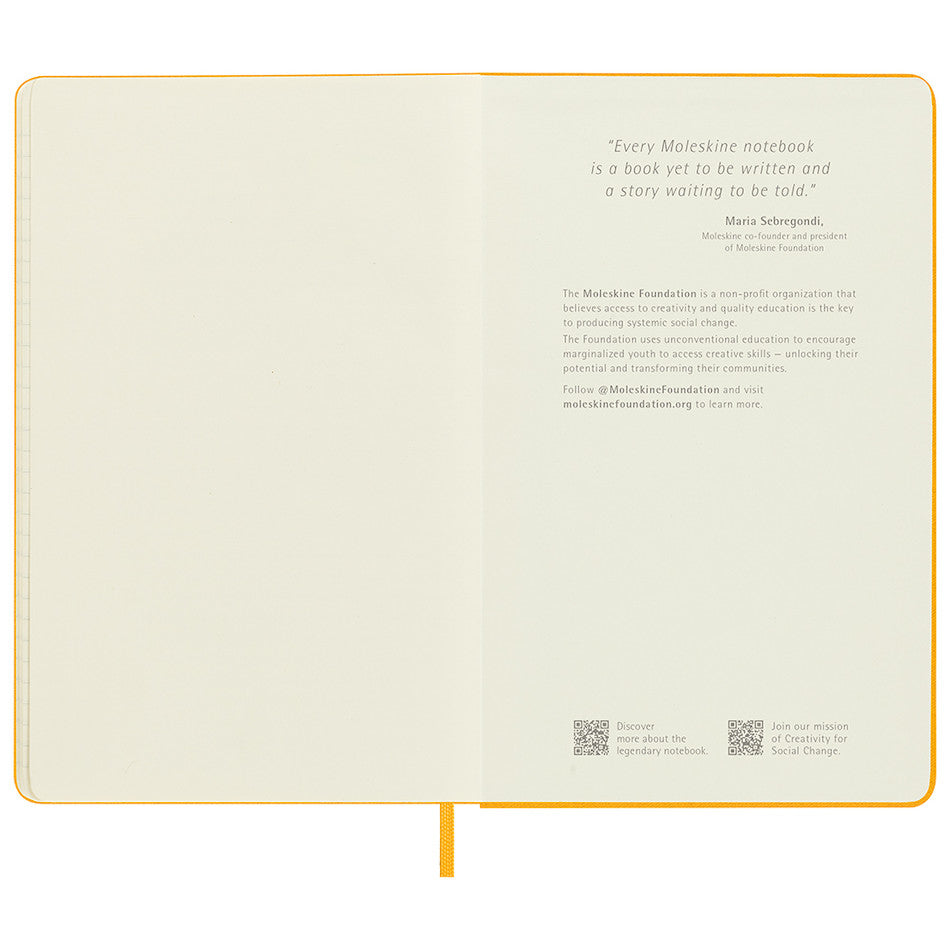 Moleskine Silk Hardcover Large Notebook Ruled Orange Yellow by Moleskine at Cult Pens