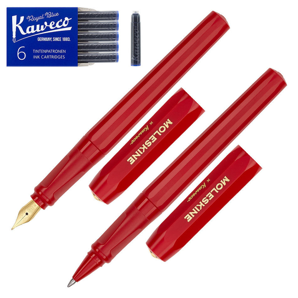 Moleskine x Kaweco Fountain Pen and Ballpen Set Red
