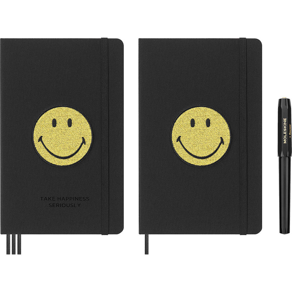 Moleskine x Kaweco Rollerball Pen Notebook and Positivity Planner Set Limited Edition Smiley by Moleskine at Cult Pens