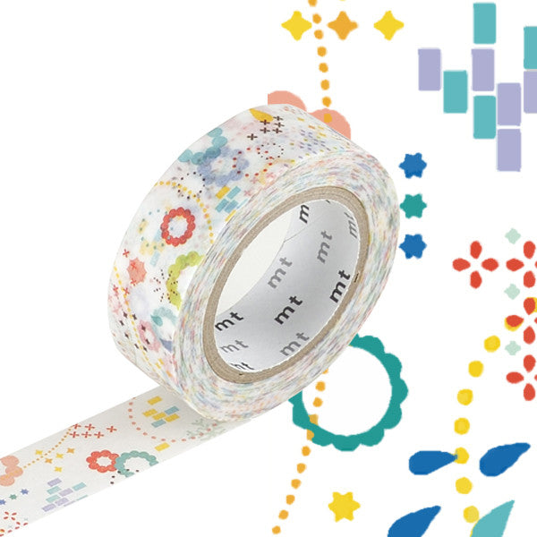 mt Washi Masking Tape EX - 15mm x 7m - Colourful Pop by mt at Cult Pens