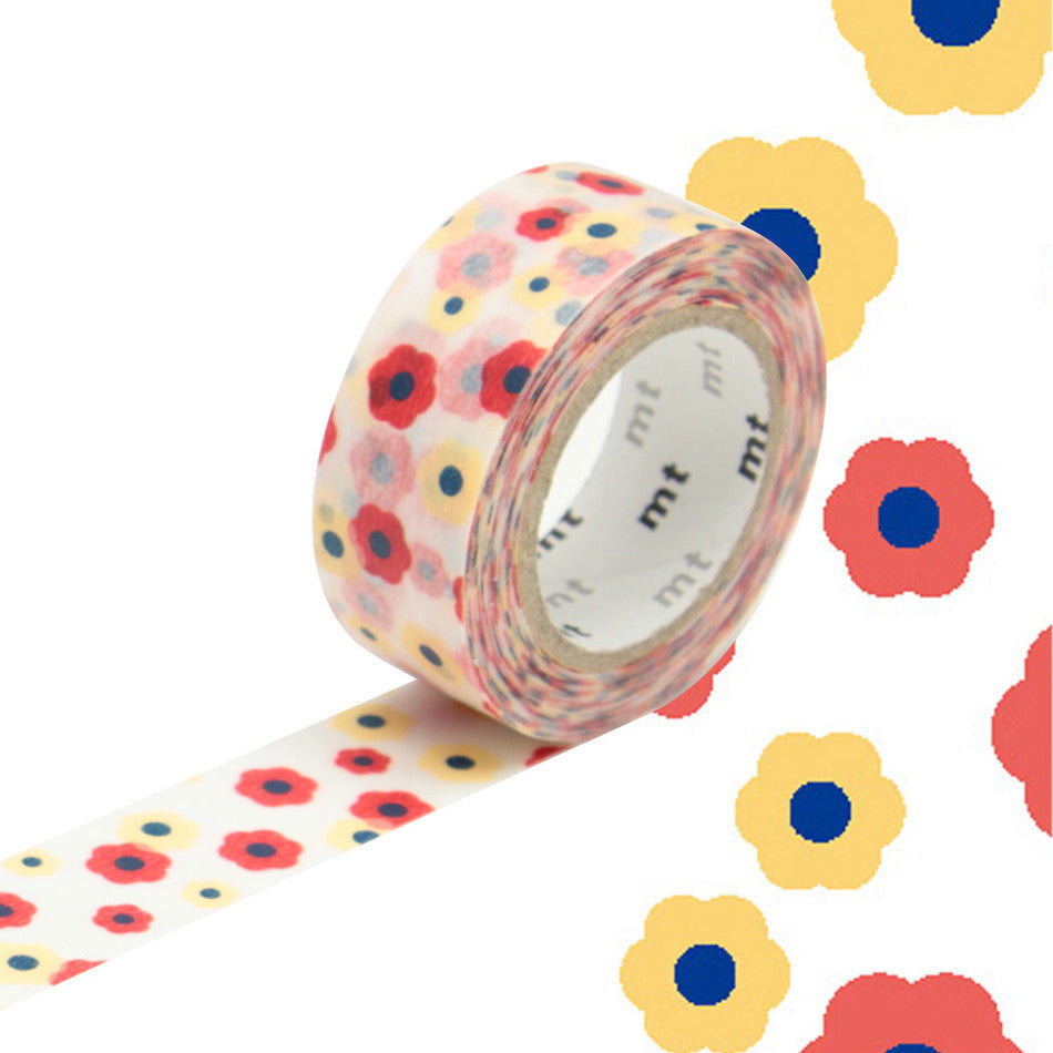 mt Washi Masking Tape - 15mm x 7m - Motif Flower by mt at Cult Pens